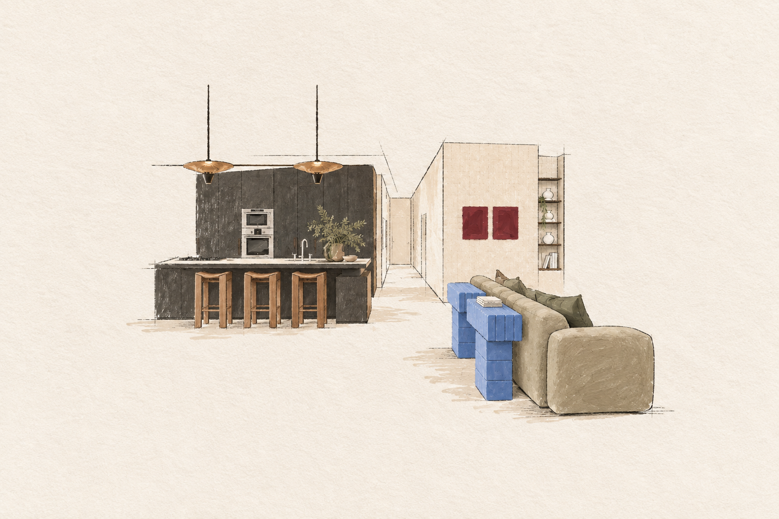 L&O - hand-drawn project illustration